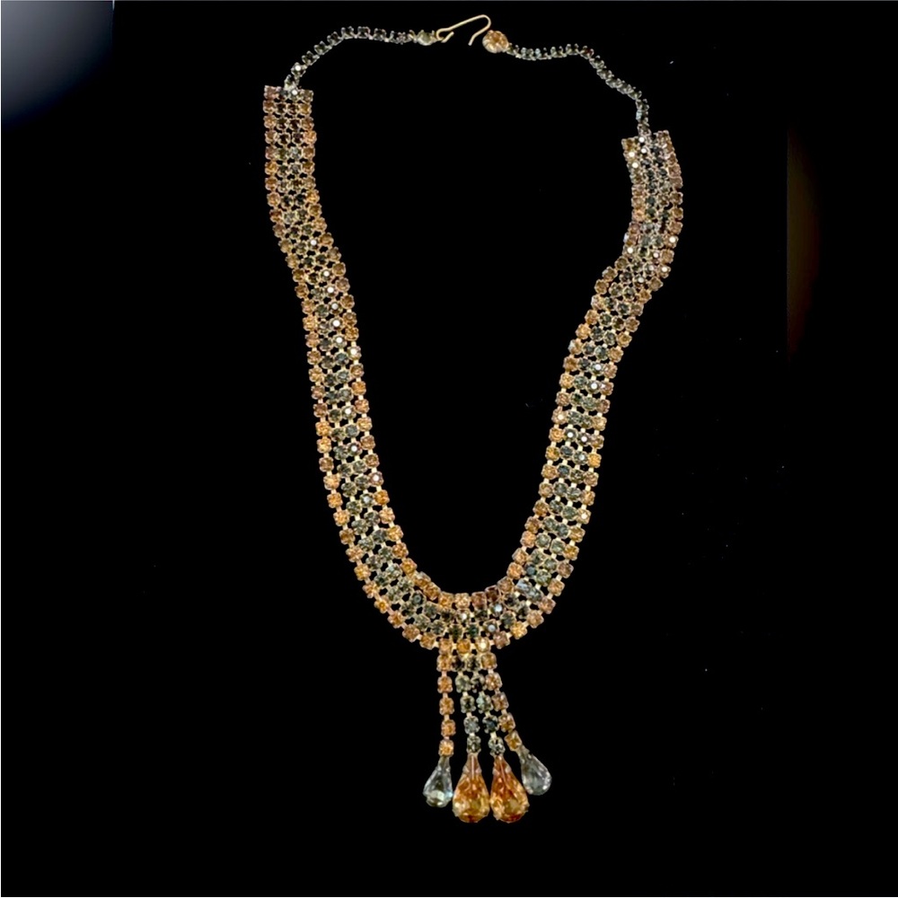 Vintage Brown Rhinestone 1920’s Necklace